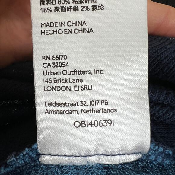 Anthropologie Pilcro Blue Sweater Top Plaid Plunge Neck Inverted Pleat Size XS - Picture 10 of 10